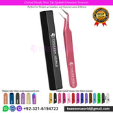 4pcs Straight Isolation Silver Tip Eyelash Extension Tweezers Set